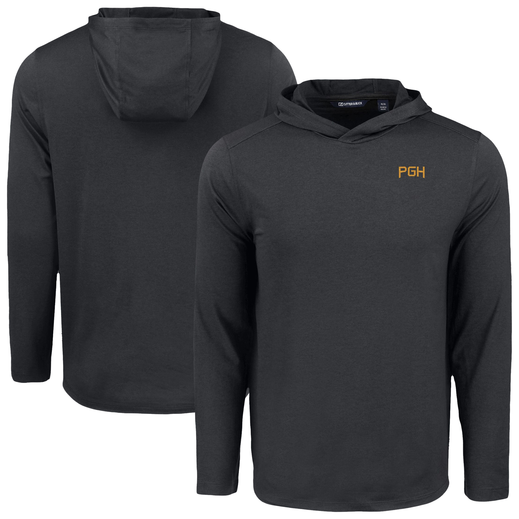 Men's Cutter & Buck Black Pittsburgh Pirates Coastline Epic Comfort Recycled Eco Hoodie Long Sleeve T-Shirt
