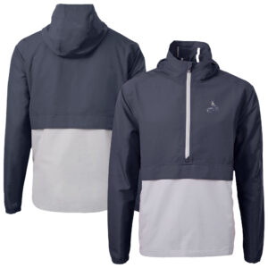 Men's Cutter & Buck Navy St. Louis Cardinals Charter Eco Recycled Anorak Half-Zip Hoodie Jacket