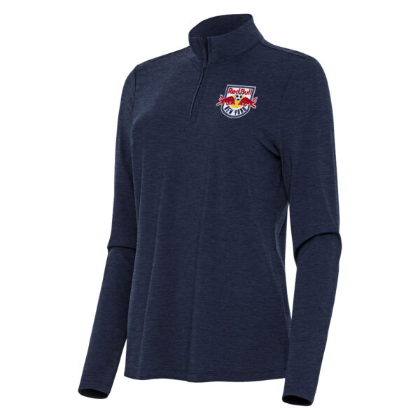 Women's Antigua Heather Navy New York Red Bulls Bright Quarter-Zip Top