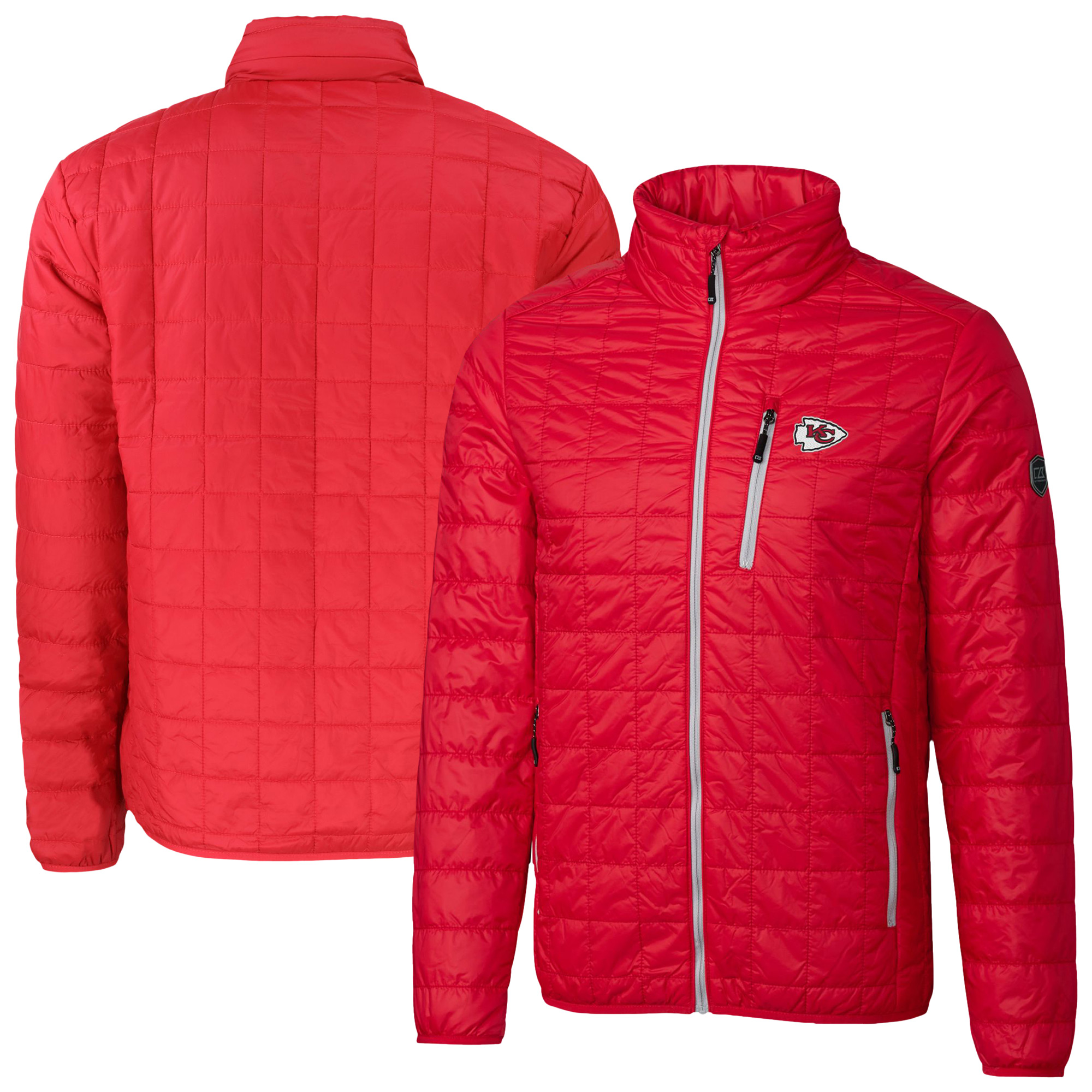 Men's Cutter & Buck Red Kansas City Chiefs Rainier PrimaLoft Eco Insulated Full-Zip Puffer Jacket - Image 2