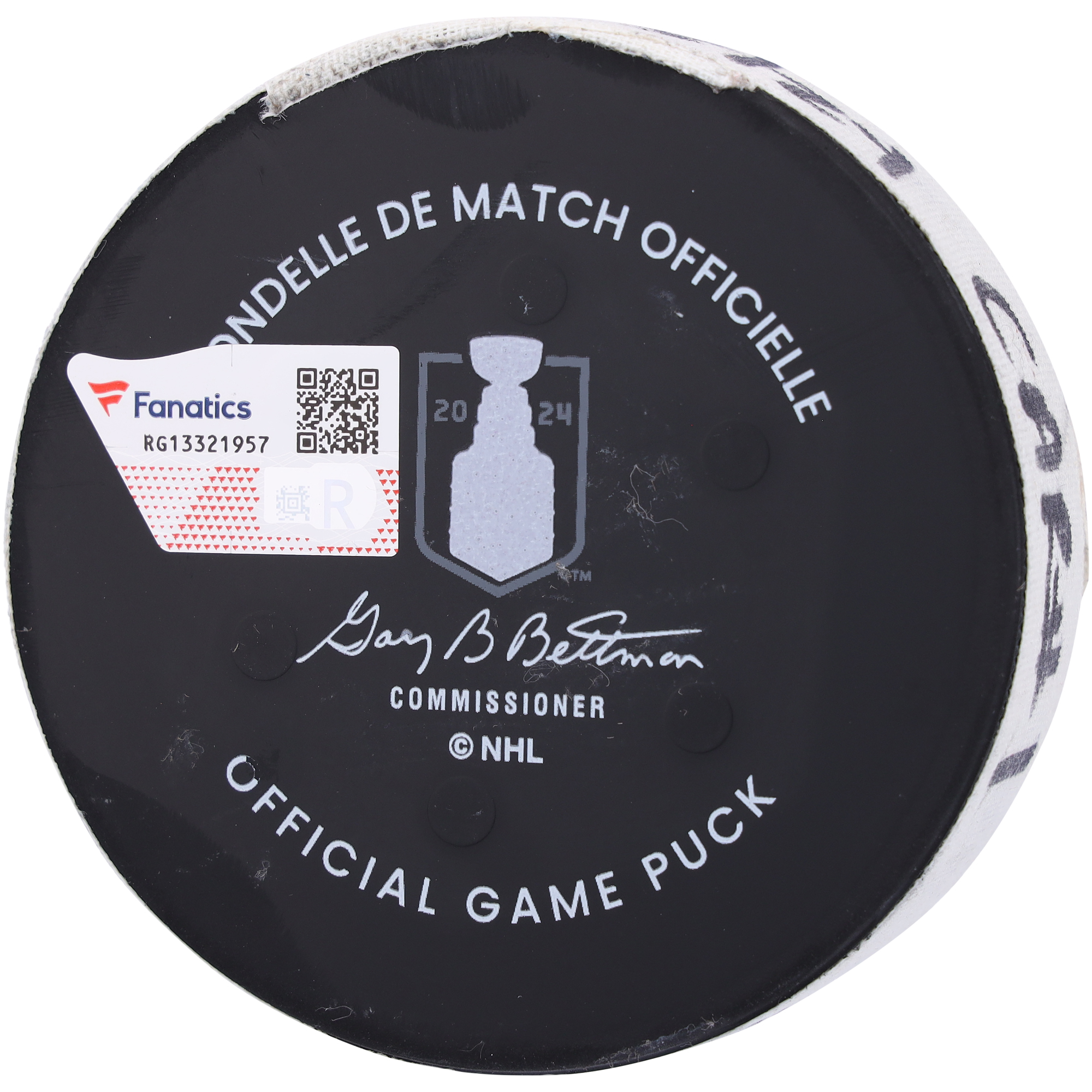 Jaccob Slavin Carolina Hurricanes Game-Used Goal Puck from 2024 Stanley Cup Playoffs Second Round Game 1 vs. New York Rangers - Image 6