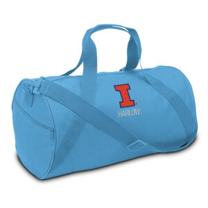 Youth Light Blue Illinois Fighting Illini Personalized Duffel Bag