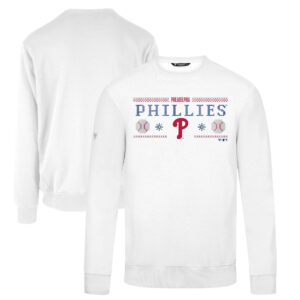 Men's Levelwear White Philadelphia Phillies Zane Pullover Sweatshirt
