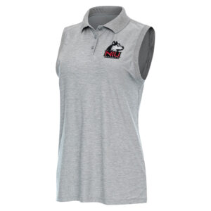 Women's Antigua  Heather Gray Northern Illinois Huskies Recap Sleeveless Polo