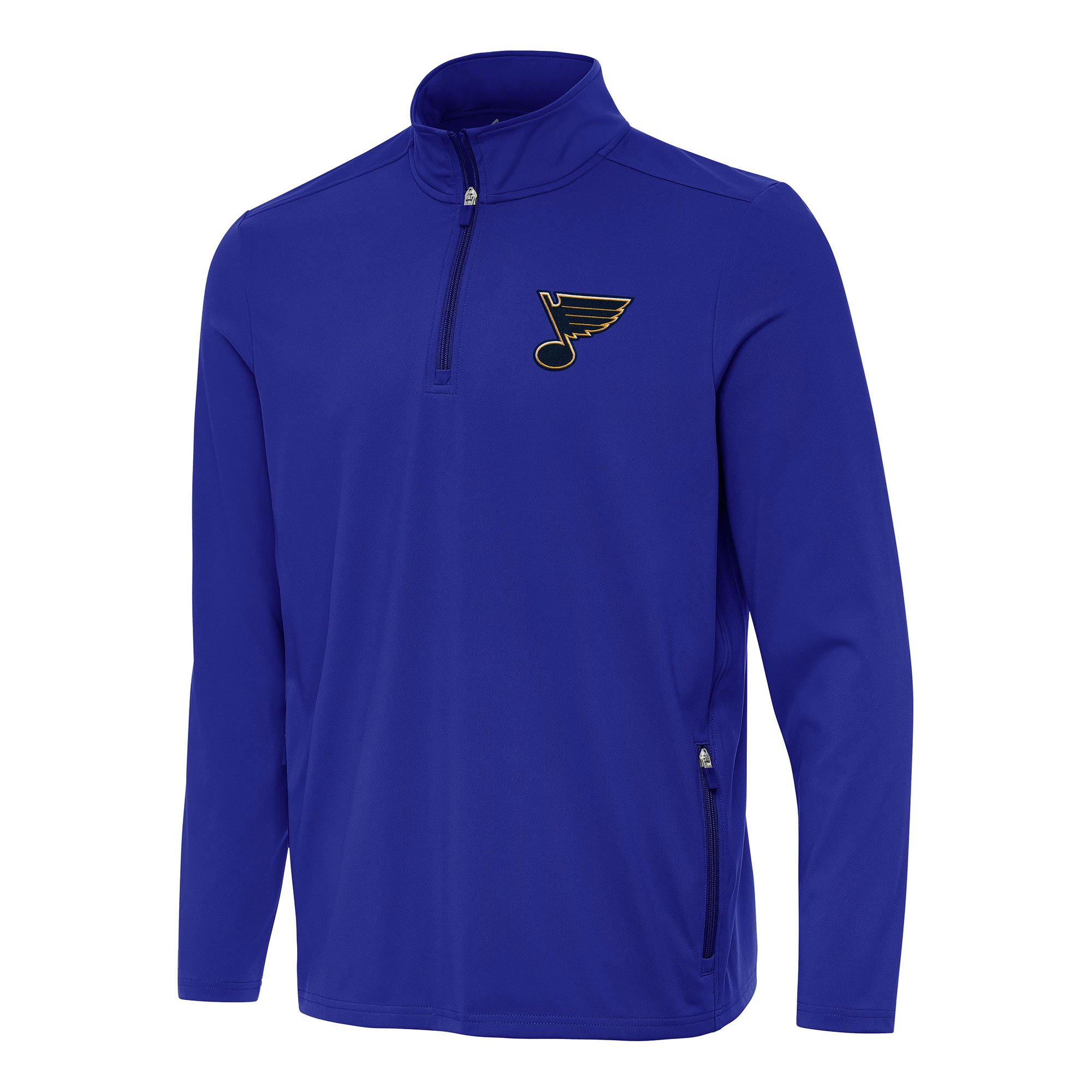 Men's Antigua Royal St. Louis Blues Perilous Quarter-Zip Sweatshirt