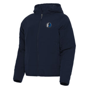 Women's Antigua Navy Dallas Mavericks Universe Full-Zip Puffer Jacket