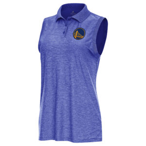 Women's Antigua  Heather Royal Golden State Warriors Recap Sleeveless Polo