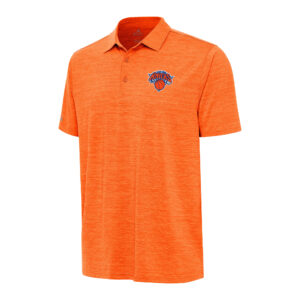 Men's Antigua  Heather Orange New York Knicks Layout Polo