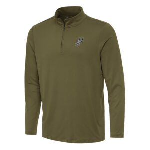 Men's Antigua Olive San Antonio Spurs Reprocess Quarter-Zip Top