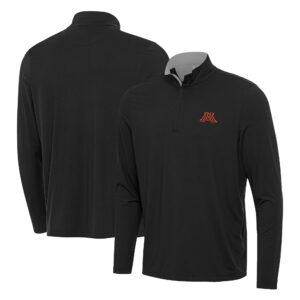 Men's Antigua  Black Minnesota Golden Gophers Content Quarter-Zip Pullover Top