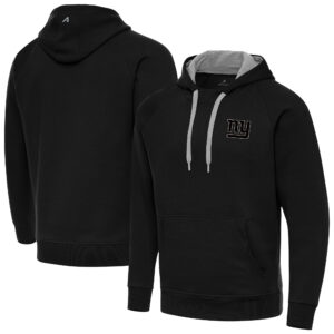Men's Antigua Black New York Giants Victory Pullover Hoodie