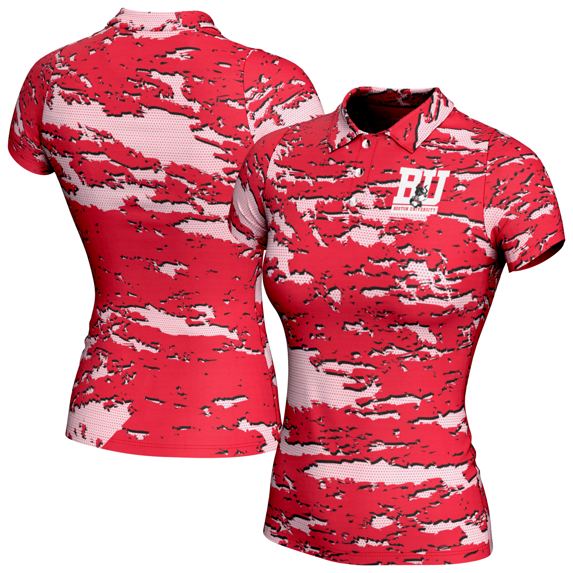 Women's ProSphere Scarlet Boston University Fortitude 2.0 Polo Shirt