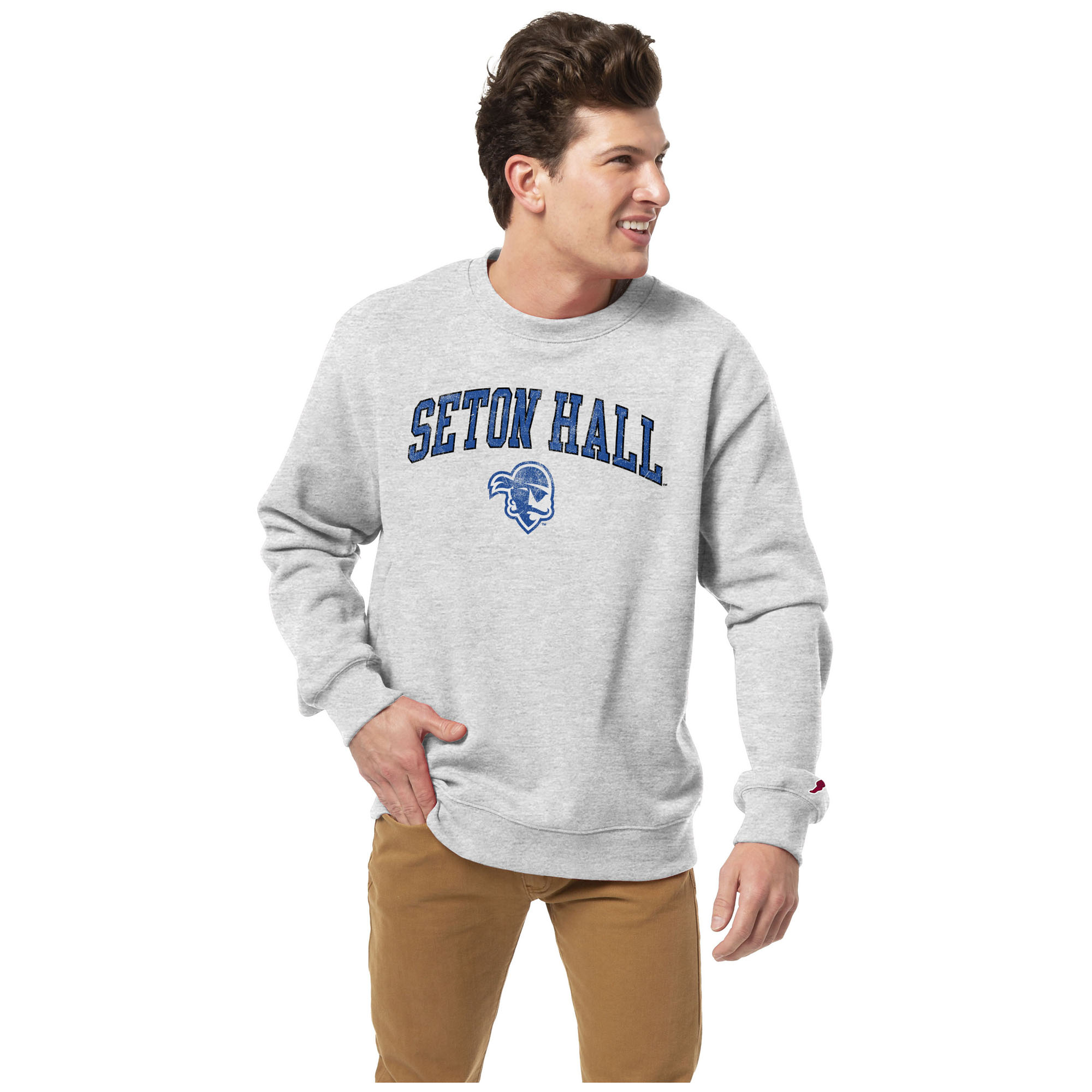 Men's League Collegiate Wear Heather Gray Seton Hall Pirates Essentials 2.0 Pullover Crewneck