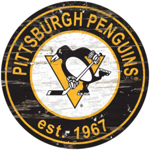 Pittsburgh Penguins 24'' x 24'' Distressed Round Sign