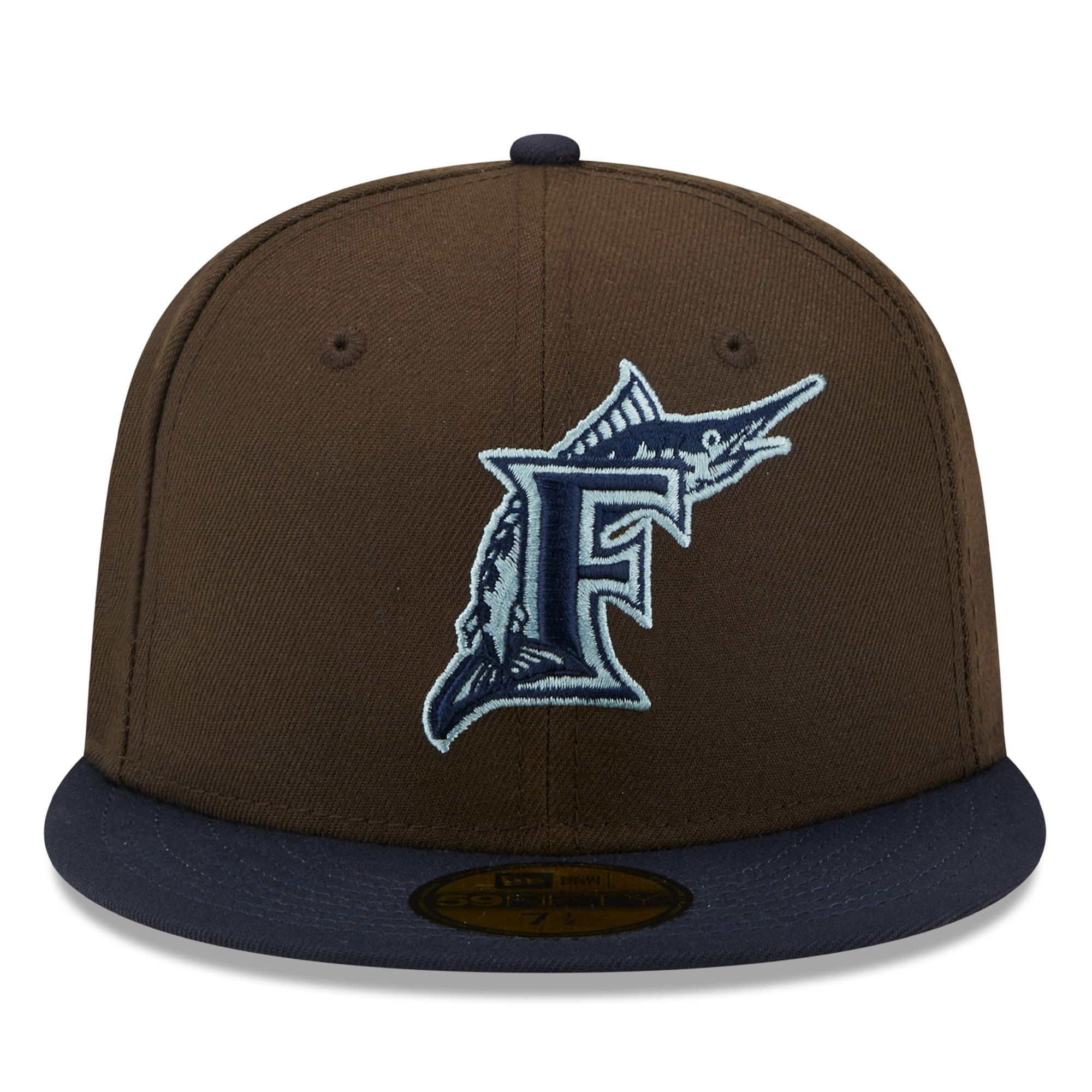 Men's New Era Brown/Navy Florida Marlins Walnut 9FIFTY Fitted Hat - Image 8
