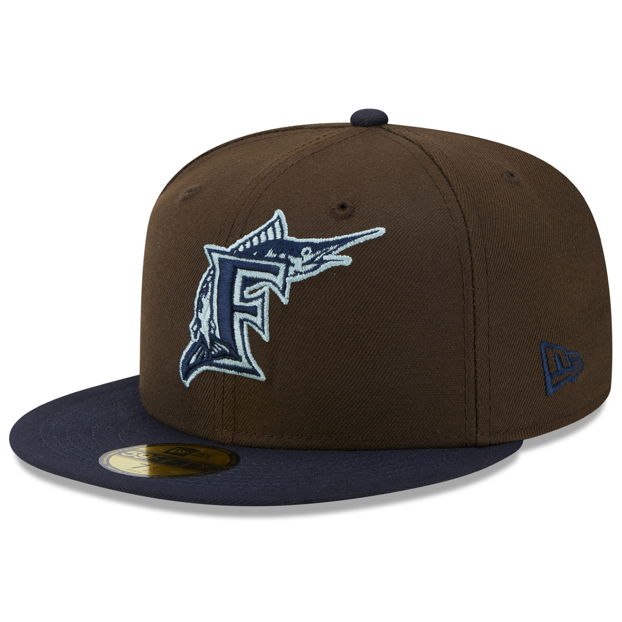 Men's New Era Brown/Navy Florida Marlins Walnut 9FIFTY Fitted Hat - Image 4