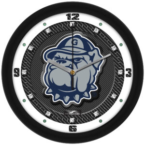 Georgetown Hoyas 11.5'' Suntime Premium Glass Face Carbon Fiber Wall Clock