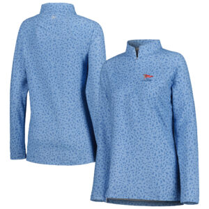 Women's 2023 U.S. Open  Peter Millar Light Blue Perth Raglan Quarter-Zip Jacket