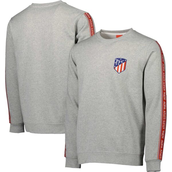 Men's Heather Gray Atletico de Madrid Taped Pullover Sweatshirt - Image 5