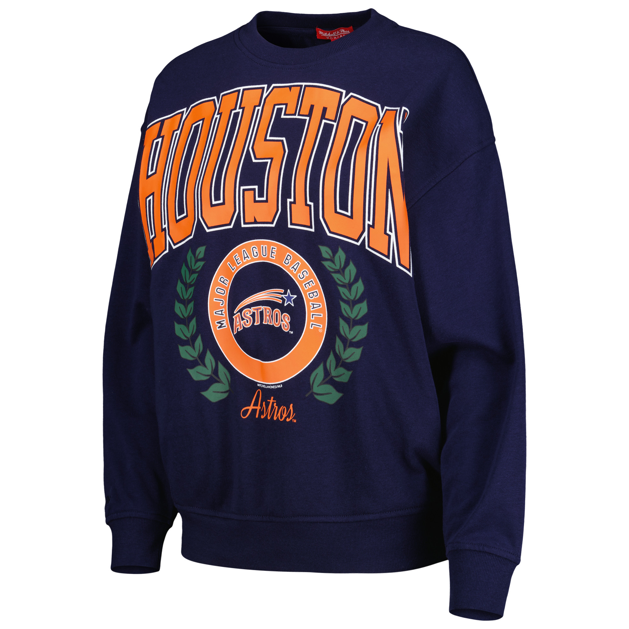 Women's Mitchell & Ness Navy Houston Astros Logo Lt 2.0 Pullover Sweatshirt - Image 3