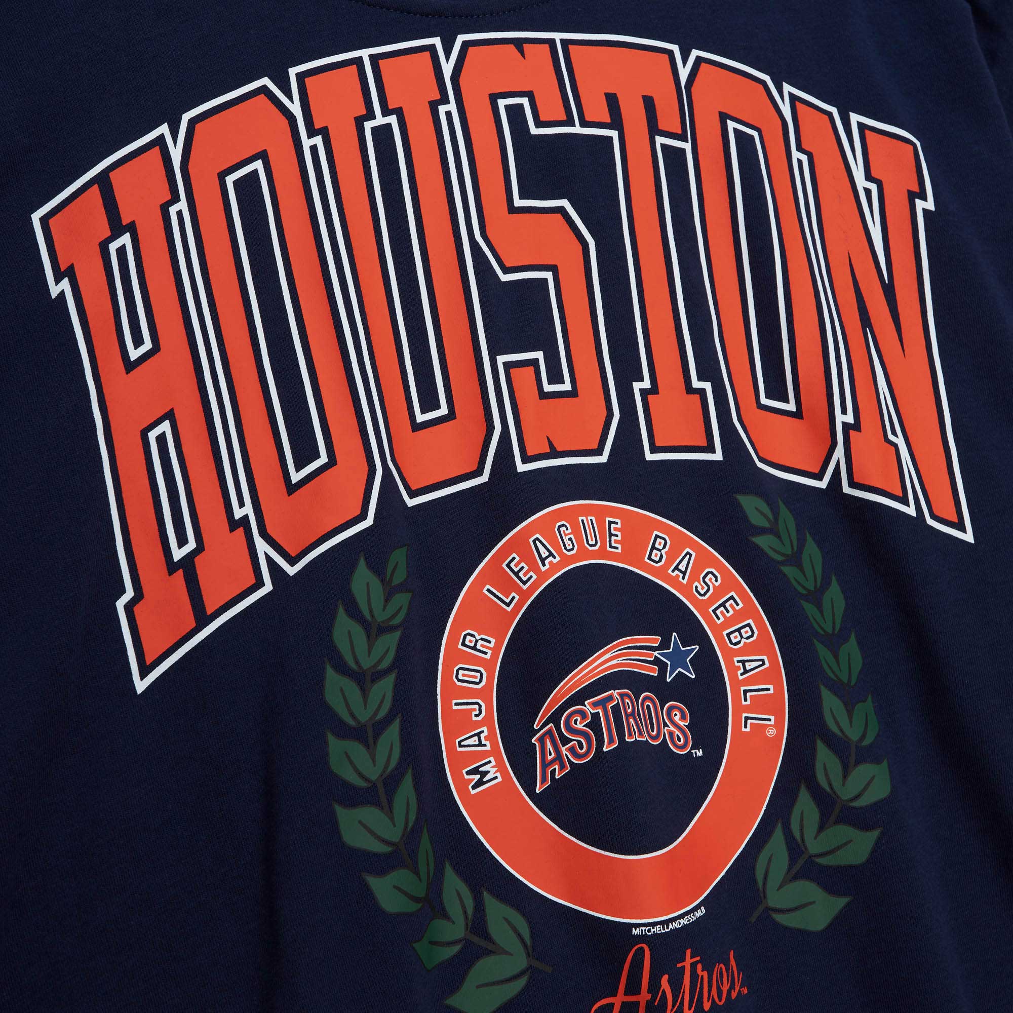 Women's Mitchell & Ness Navy Houston Astros Logo Lt 2.0 Pullover Sweatshirt - Image 9