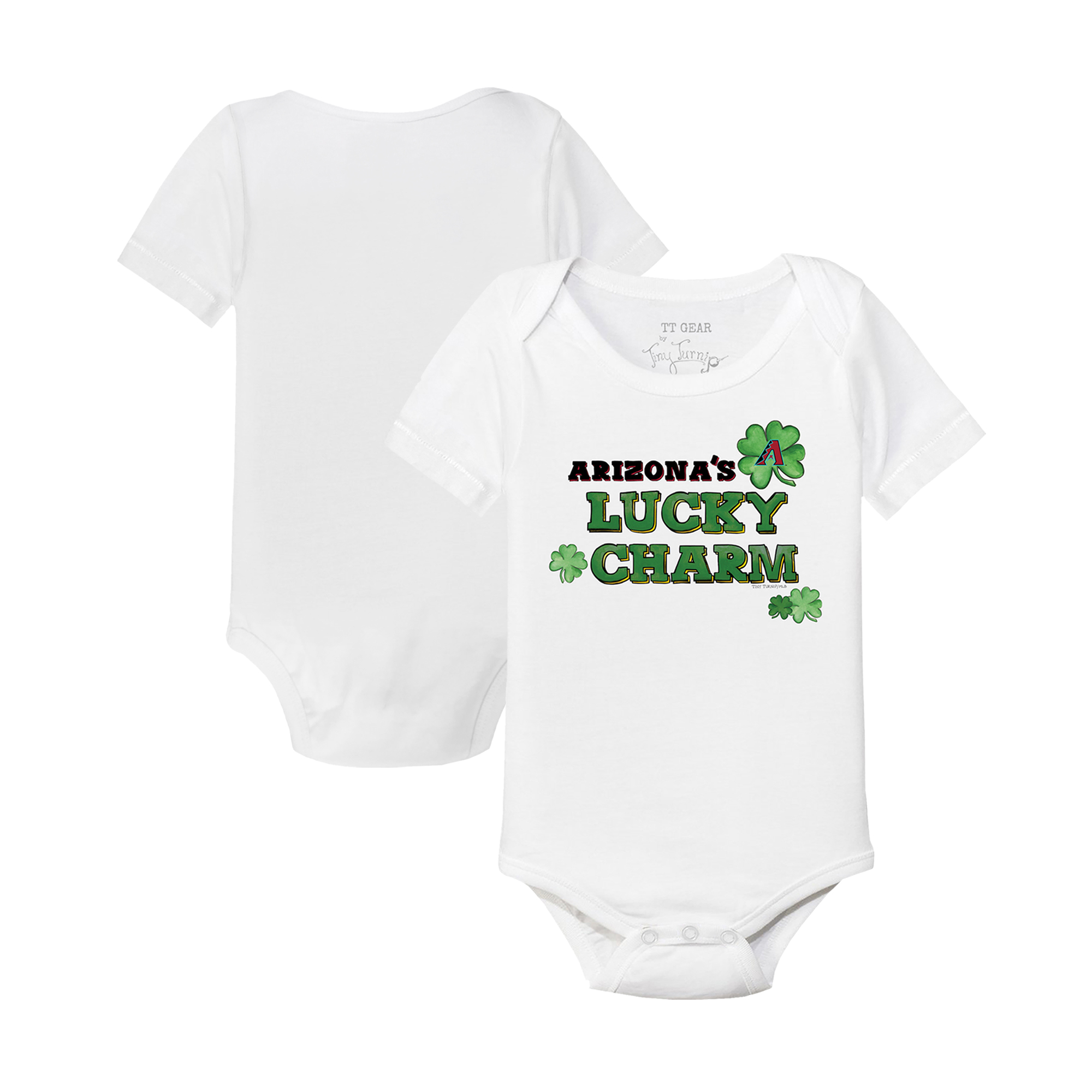 Infant Tiny Turnip White Arizona Diamondbacks Lucky Charm Bodysuit