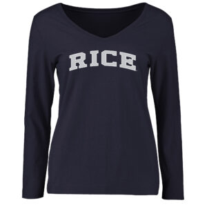 Women's Navy Rice Owls Everyday Long Sleeve T-Shirt