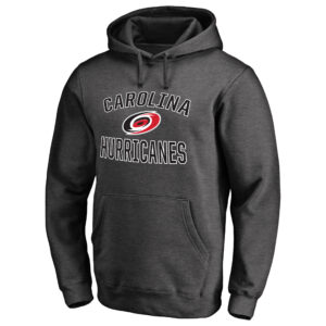Men's Heather Charcoal Carolina Hurricanes Victory Arch Team Fitted Pullover Hoodie