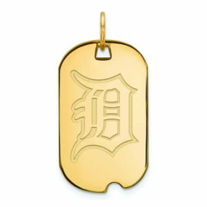 Women's Detroit Tigers Gold-Plated Small Dog Tag Necklace