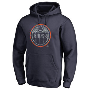 Men's Navy Edmonton Oilers Static Logo Pullover Hoodie