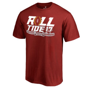 Men's Fanatics Crimson Alabama Crimson Tide College Football Playoff 2017 National Champions Neutral Zone T-Shirt