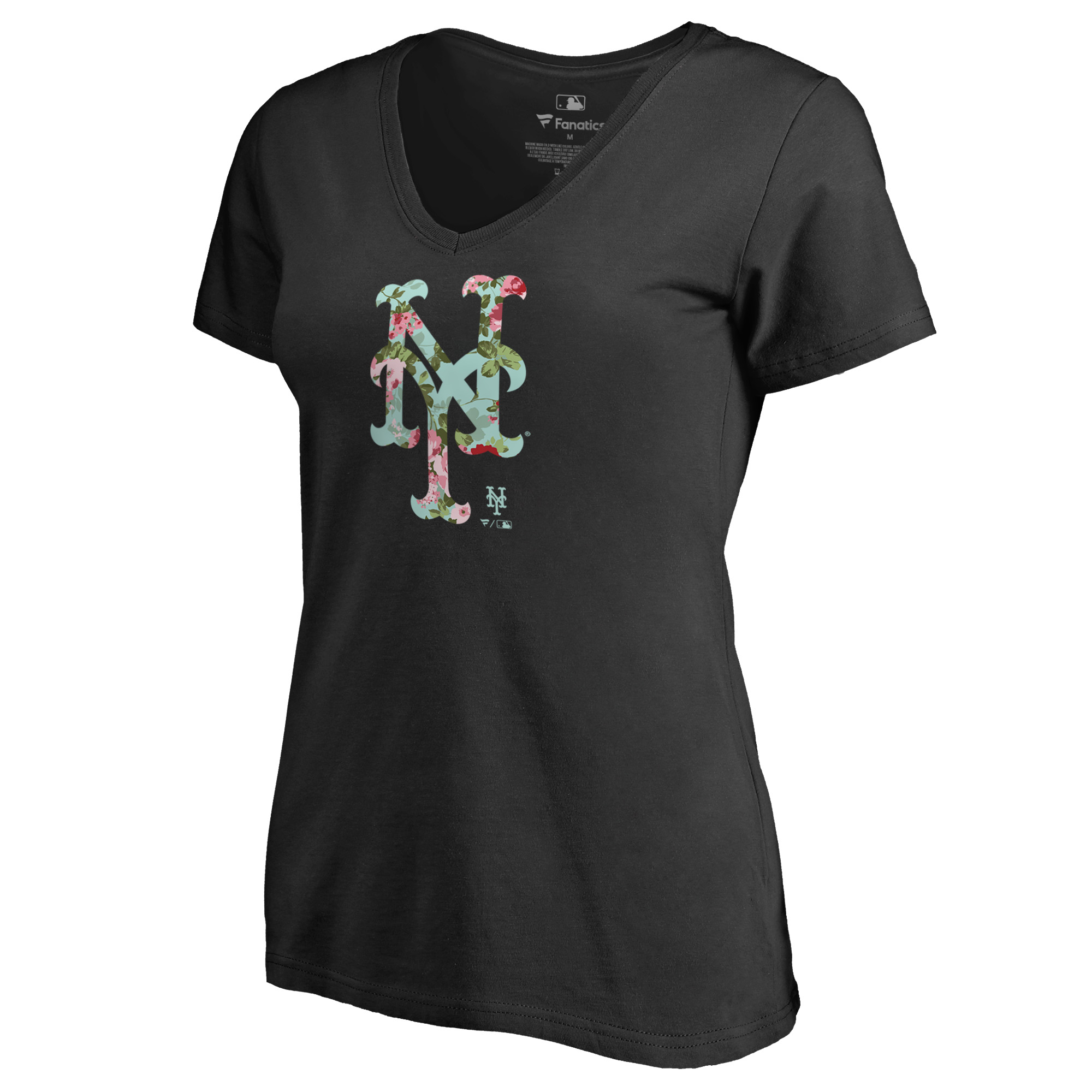 Women's Black New York Mets Lovely V-Neck T-Shirt - Image 7
