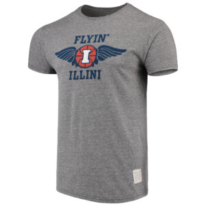 Men's Original Retro Brand Heathered Gray Illinois Fighting Illini Team Vintage Tri-Blend T-Shirt