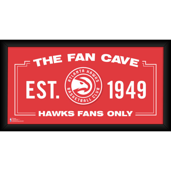 Atlanta Hawks Framed 10" x 20" Fan Cave Collage
