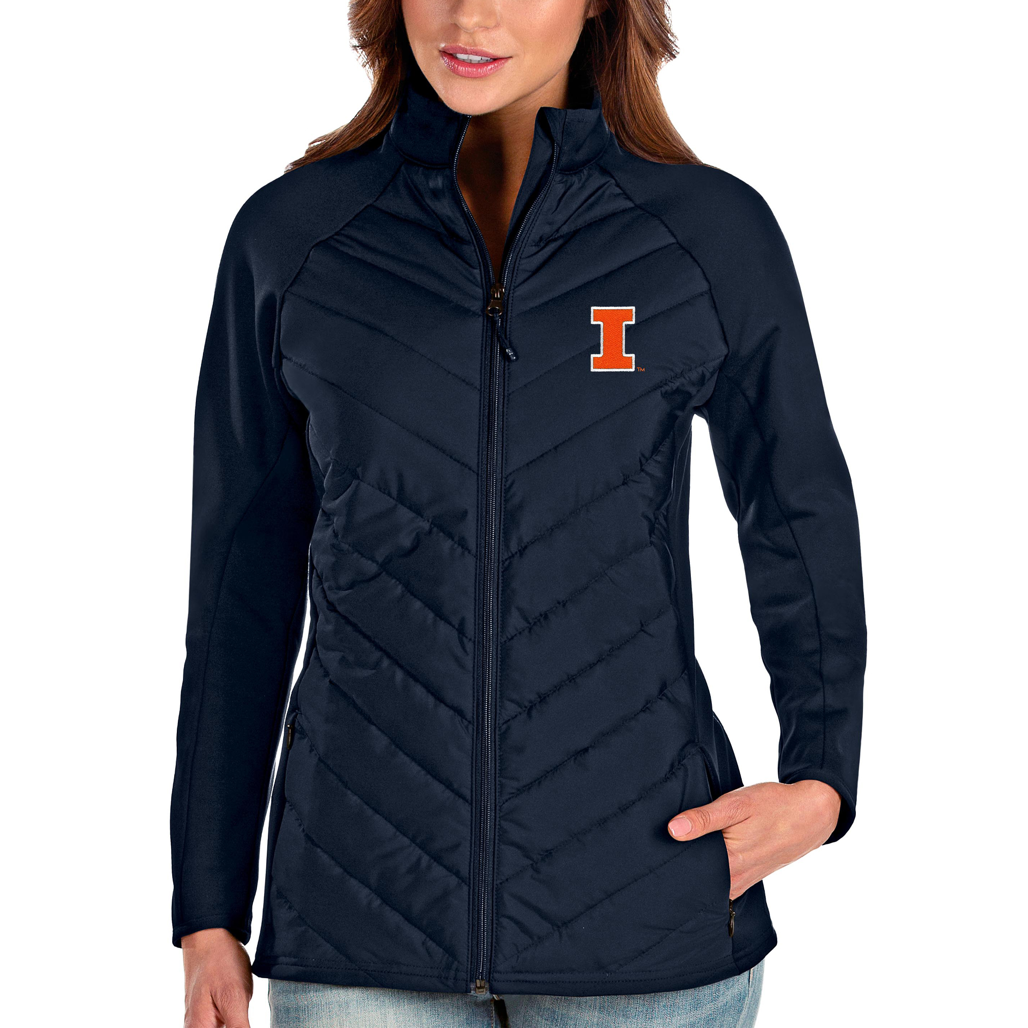Women's Antigua Navy Illinois Fighting Illini Altitude Full-Zip Puffer Jacket