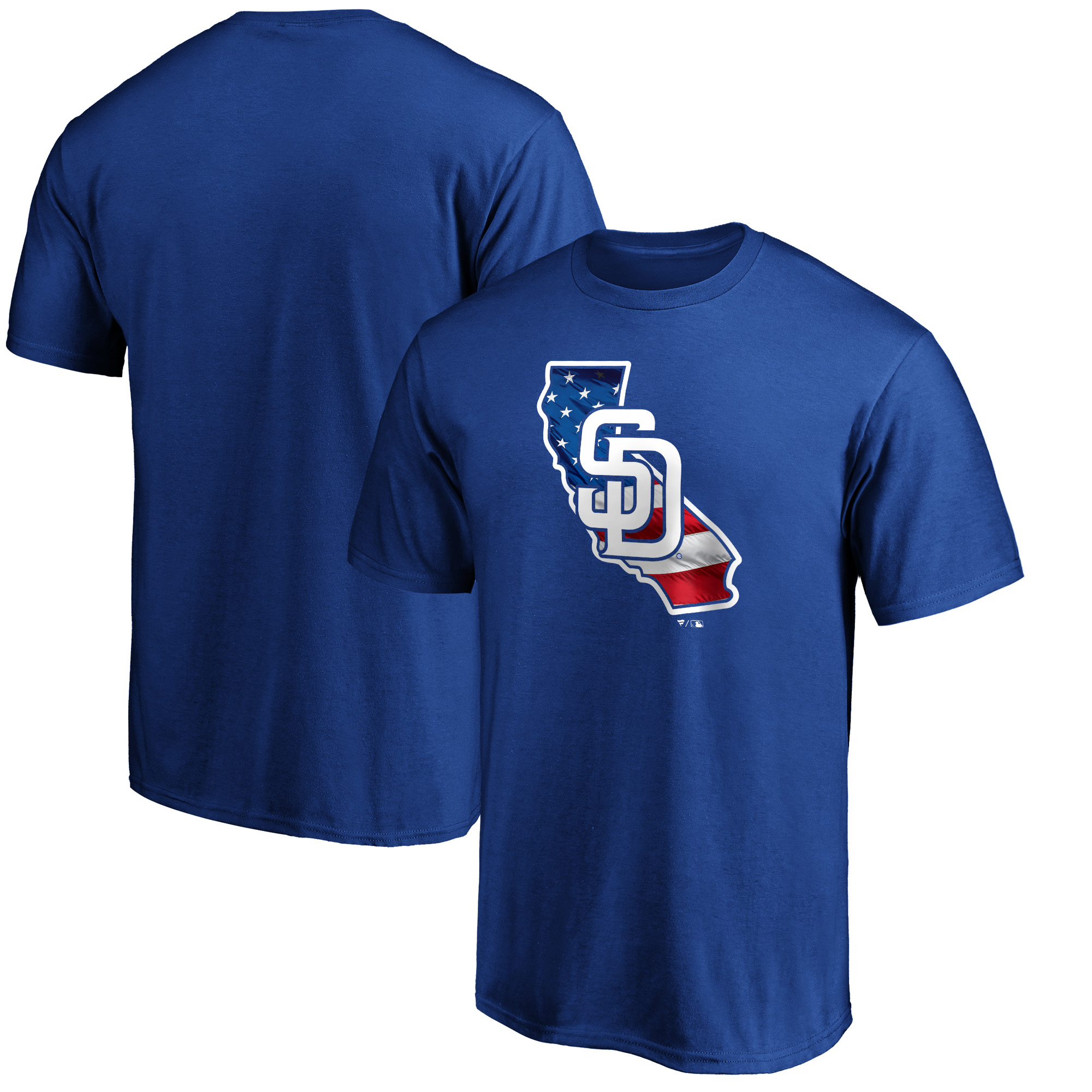 Men's Royal San Diego Padres Team Banner State T-Shirt - Image 5
