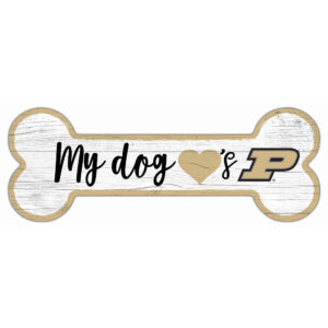Purdue Boilermakers 6" x 12" Team Dog Bone Sign