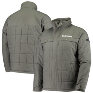 Men's Cutter & Buck Heather Gray Charlotte Knights Mainsail Sweater-Knit Full-Zip Jacket