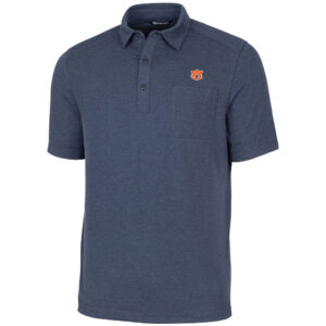 Men's Cutter & Buck Heather Navy Auburn Tigers Advantage Jersey Polo