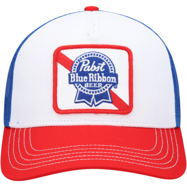 Men's American Needle White/Royal Pabst Blue Ribbon Beer Valin Trucker Snapback Hat - Image 7