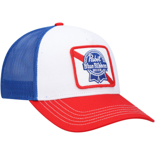 Men's American Needle White/Royal Pabst Blue Ribbon Beer Valin Trucker Snapback Hat - Image 8