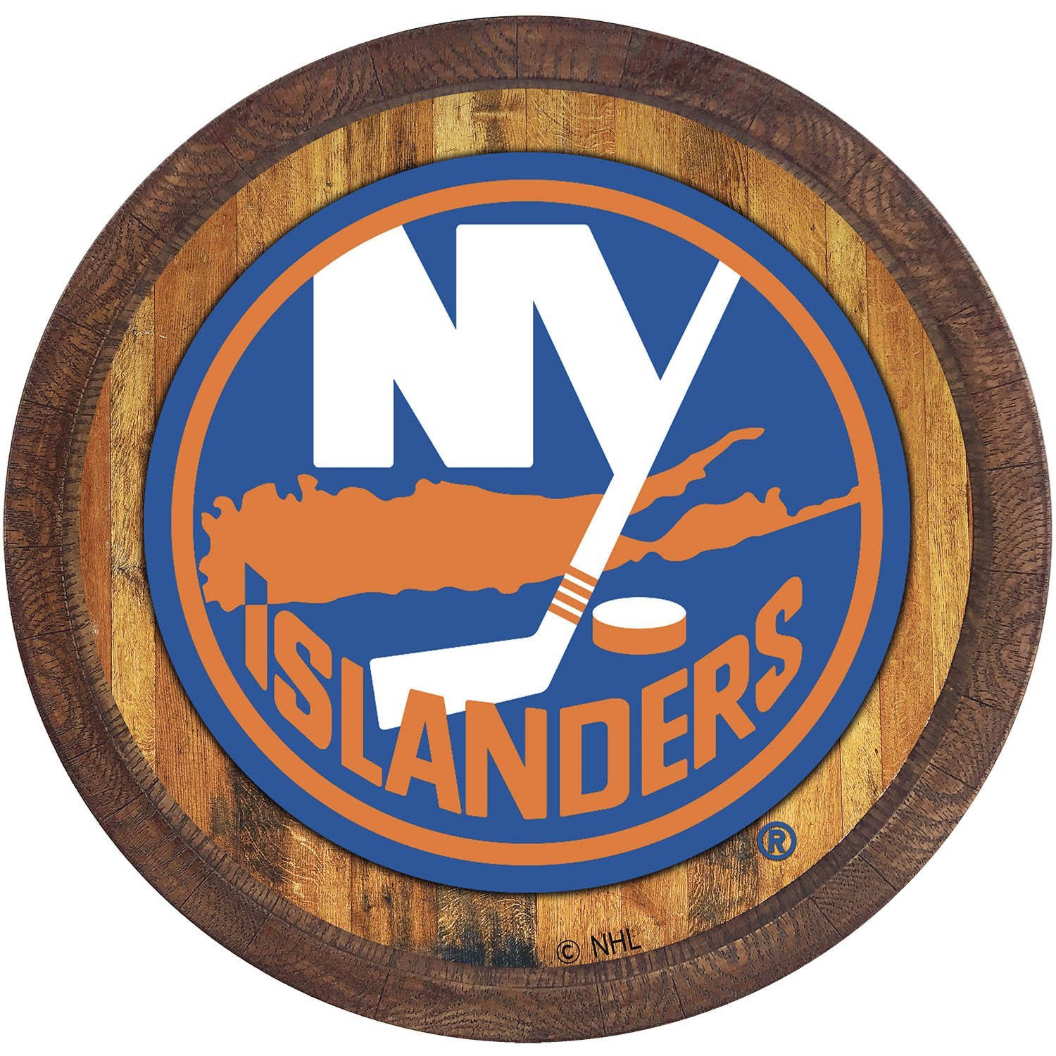 New York Islanders 21'' x 21'' Color Logo Faux Barrel Top Sign