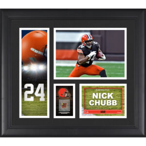 Nick Chubb Cleveland Browns Framed 15" x 17" Player Collage with a Piece of Game-Used Football