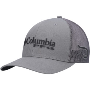 Men's Columbia Gray PFG Fishhook Snapback Hat