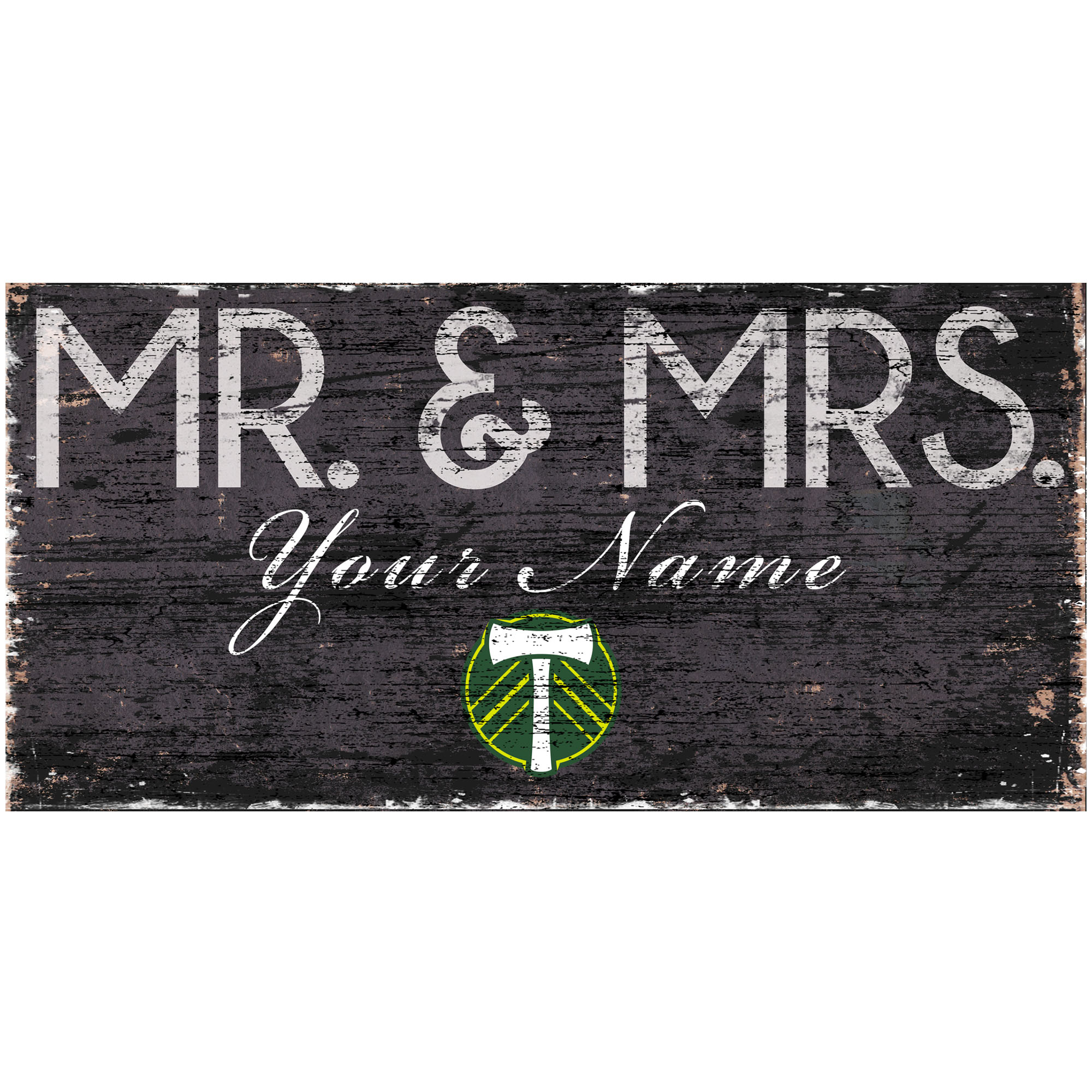 Portland Timbers 6'' x 12'' Personalized Mr. & Mrs. Sign