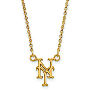 Women's New York Mets 18'' 10k Yellow Gold Small Pendant Necklace