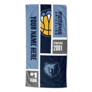 The Northwest Group Memphis Grizzlies 30'' x 60'' Colorblock Personalized Beach Towel
