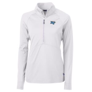 Women's Cutter & Buck White MTSU Blue Raiders Adapt Eco Knit Half-Zip Pullover Jacket