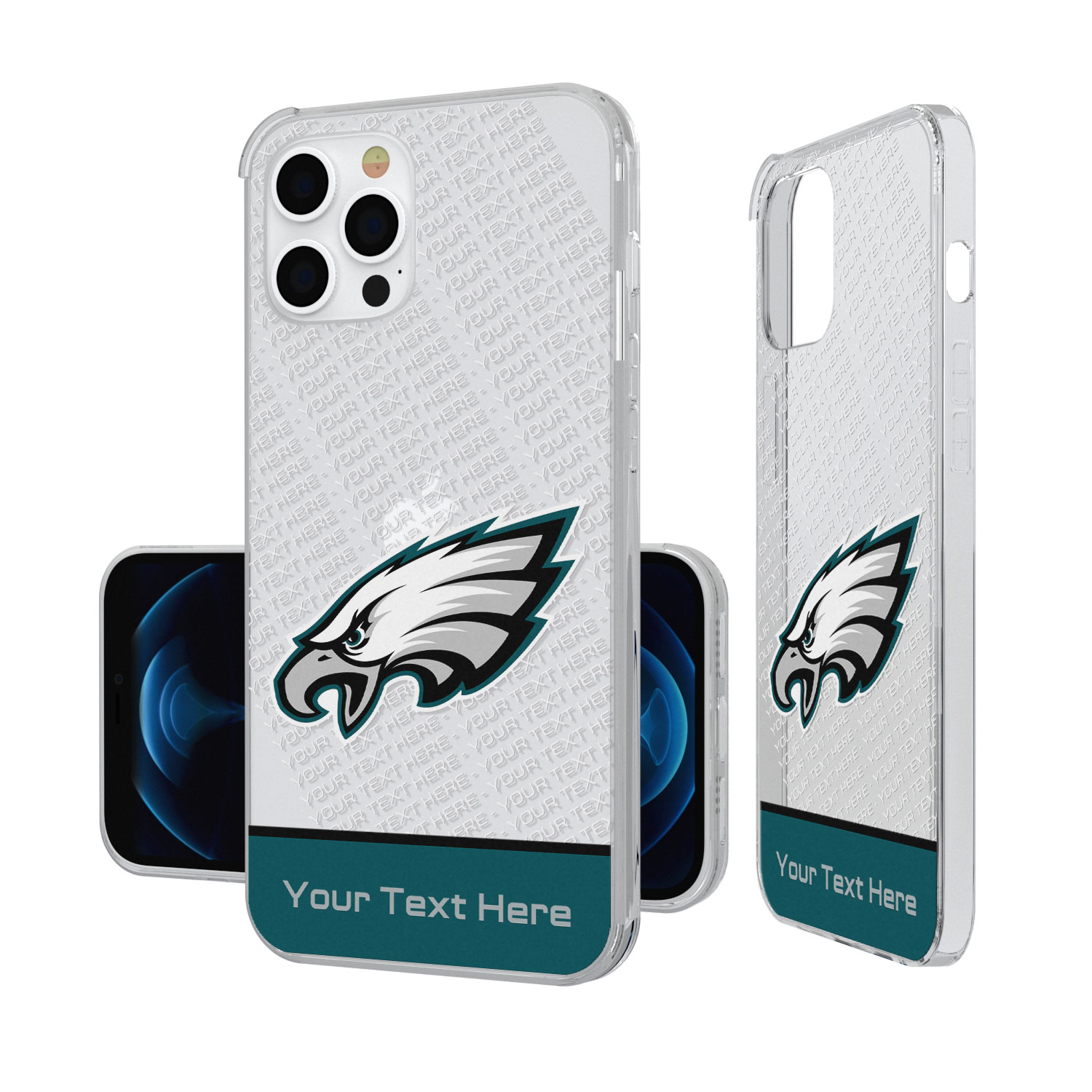 Philadelphia Eagles Personalized Endzone Plus Design iPhone Clear Case