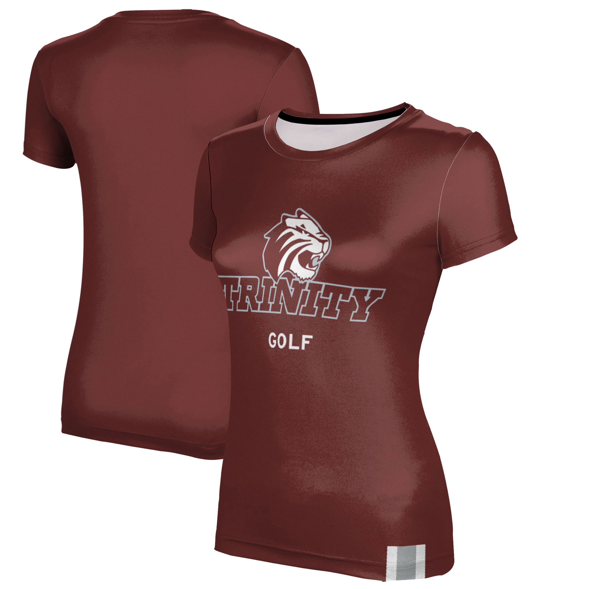 Women's Maroon Trinity Tigers Golf T-Shirt